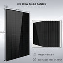 SunGoldPower Off-Grid Solar Kit 6000W 48VDC 120V/240V LifePo4 10.48KWH Server Rack Lithium Battery 8 X 370 Watts Solar Panels SGR-6KL48C