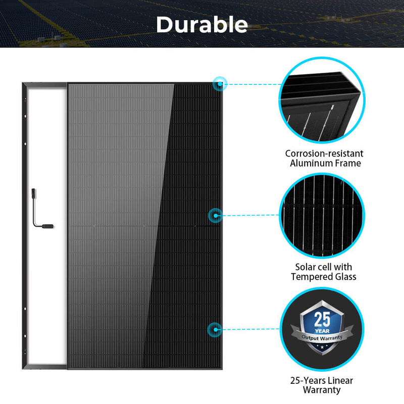 SunGoldPower 500W MONO BLACK PERC SOLAR PANEL FULL PALLET (32 PANELS) UL61730 SG-500WMx32