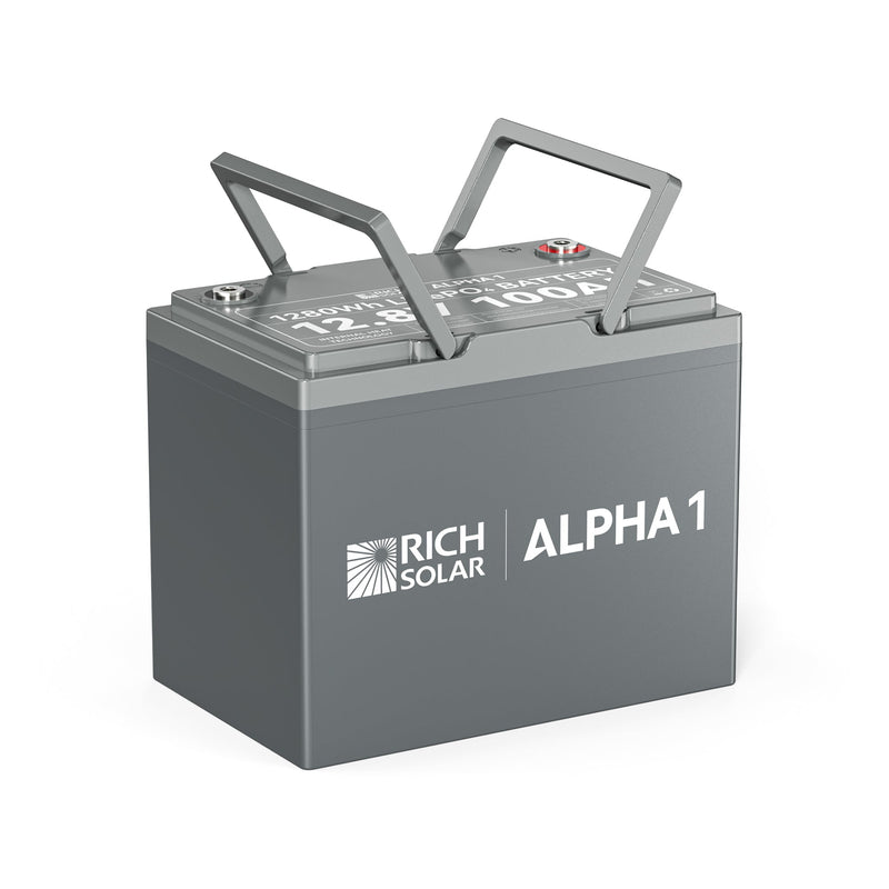 Rich Solar ALPHA 1 | 12V 100Ah LiFePO4 Battery | Powerful 12V Lithium Battery for RVs, Trailers, Vans, Boats, Off-Grid | 5,000 Lifetime Cycles | Bluetooth and Internal Heat Technology