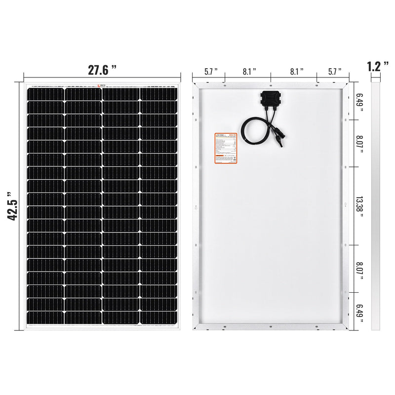 Rich Solar MEGA 150 | 150 Watt Solar Panel | Lightweight 12V Off-Grid Solar Panel for RVs, Cabins, Boats | 25-Year Output Warranty | UL Certified