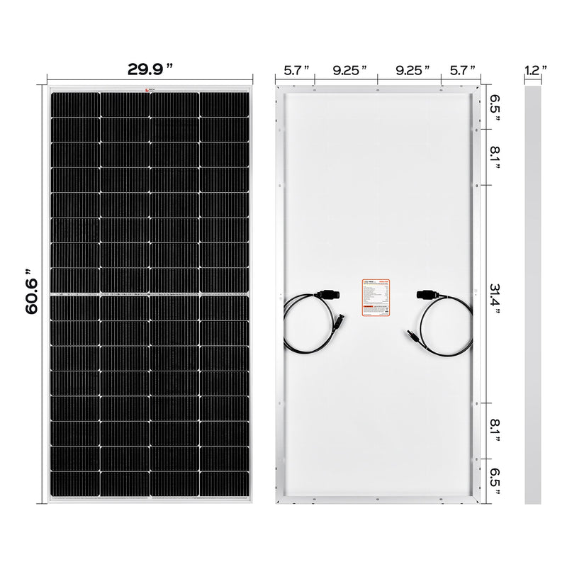 Rich Solar MEGA 250 | 250 Watt Solar Panel | Premier 12V Off-Grid Solar Panel for RVs, Vans, Boats | 25-Year Output Warranty | UL Certified