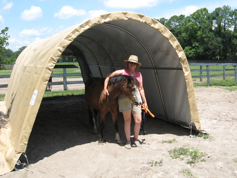 Rhino Shelters Livestock Shelter 12’W x 20’L x 8’H – (Animal Run-In Round Style) LV122008R