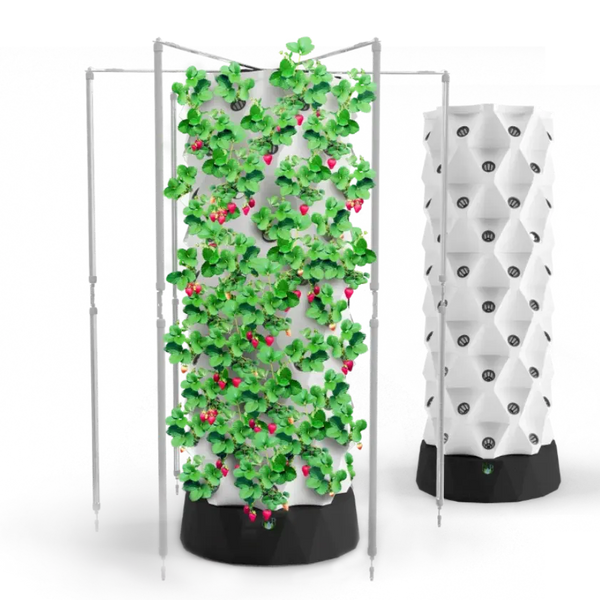 Nutraponics Indoor Hydroponic Growing System – Tower Garden with LED Grow Lights – 80 Pots