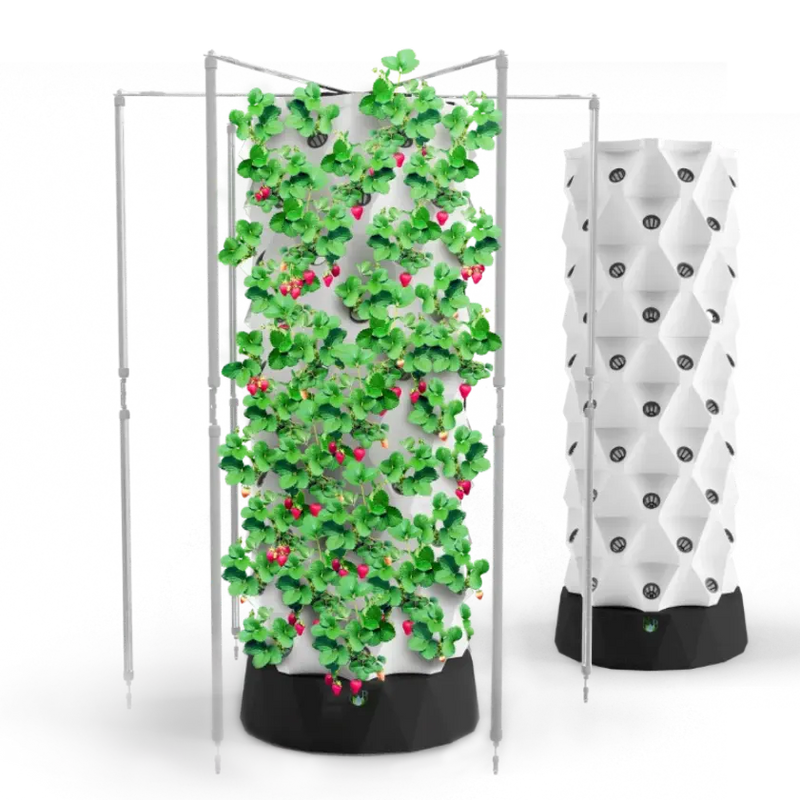 Nutraponics Indoor Hydroponic Growing System – Tower Garden with LED Grow Lights – 80 Pots