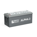 Rich Solar ALPHA 2 | 12V 200Ah LiFePO4 Battery | Powerful 12V Lithium Battery for RVs, Trailers, Vans, Boats, Off-Grid | 5,000 Lifetime Cycles | Bluetooth and Internal Heat Technology