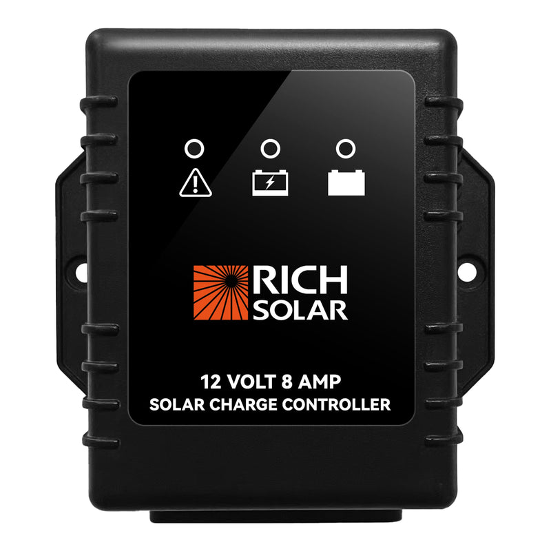 Rich Solar BRAVO Waterproof 8 | 8 Amp Waterproof PWM Solar Charge Controller | Waterproof 20A 12V PWM Controller for RVs, Trailers, Campers, Vans, Boats, Off-Grid |