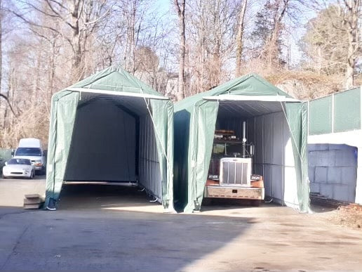 Rhino Shelters Instant Garage 14’W x 42’L x 17’H – (Peak Style) PB1442157H