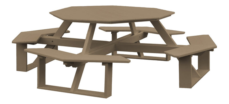 A&L Furniture Co. 54" Amish-Made Octagonal Poly Walk-In Picnic Tables AL5250