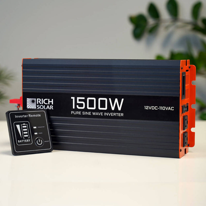 Rich Solar NOVA PURE 1.5K | 1500 (1.5kW) Watt 12 Volt Industrial Pure Sine Wave Inverter | Powerful 1500W 12V Off-Grid Inverter