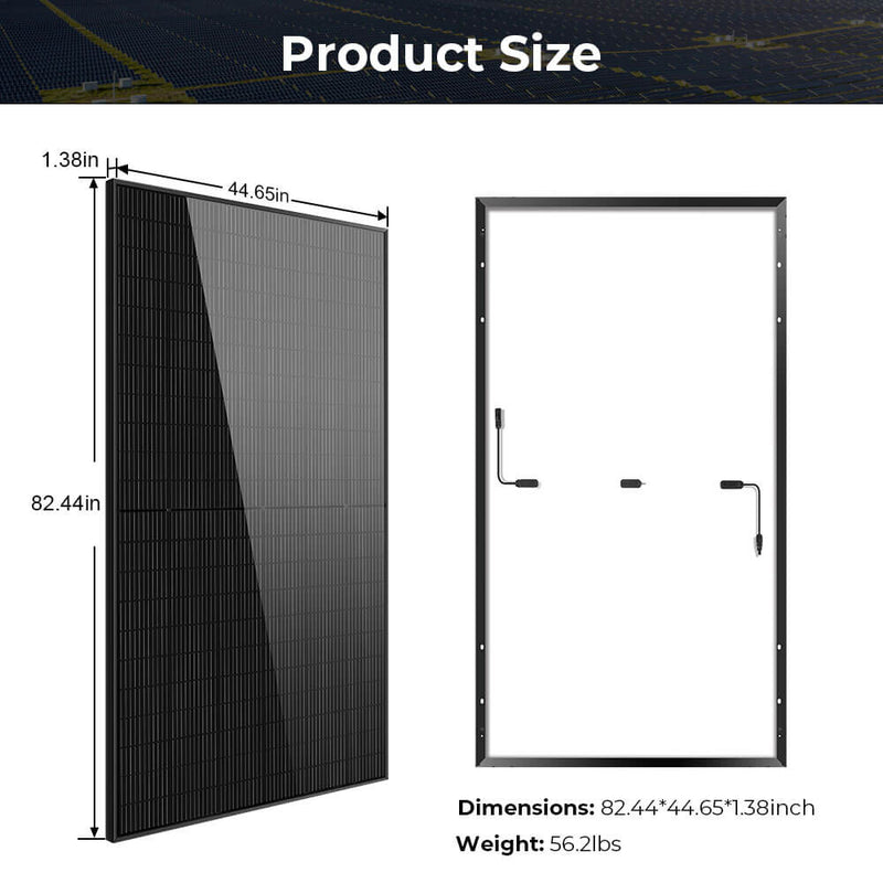 SunGoldPower 500W MONO BLACK PERC SOLAR PANEL FULL PALLET (32 PANELS) UL61730 SG-500WMx32