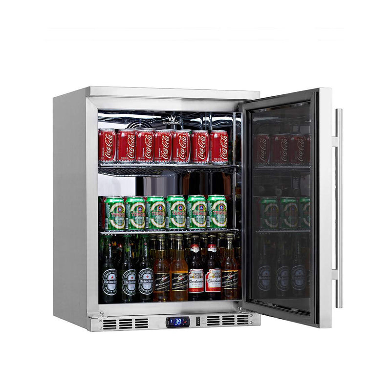 KingsBottle 24 Inch Outdoor Beer Fridge Cooler Stainless Steel KBU55ASD LHH