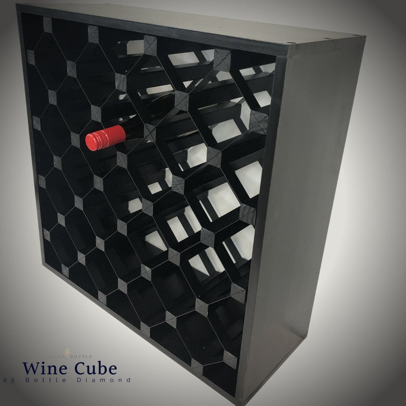 KingsBottle 25 Bottle Diamond Cube Wine Rack WCD25N15T