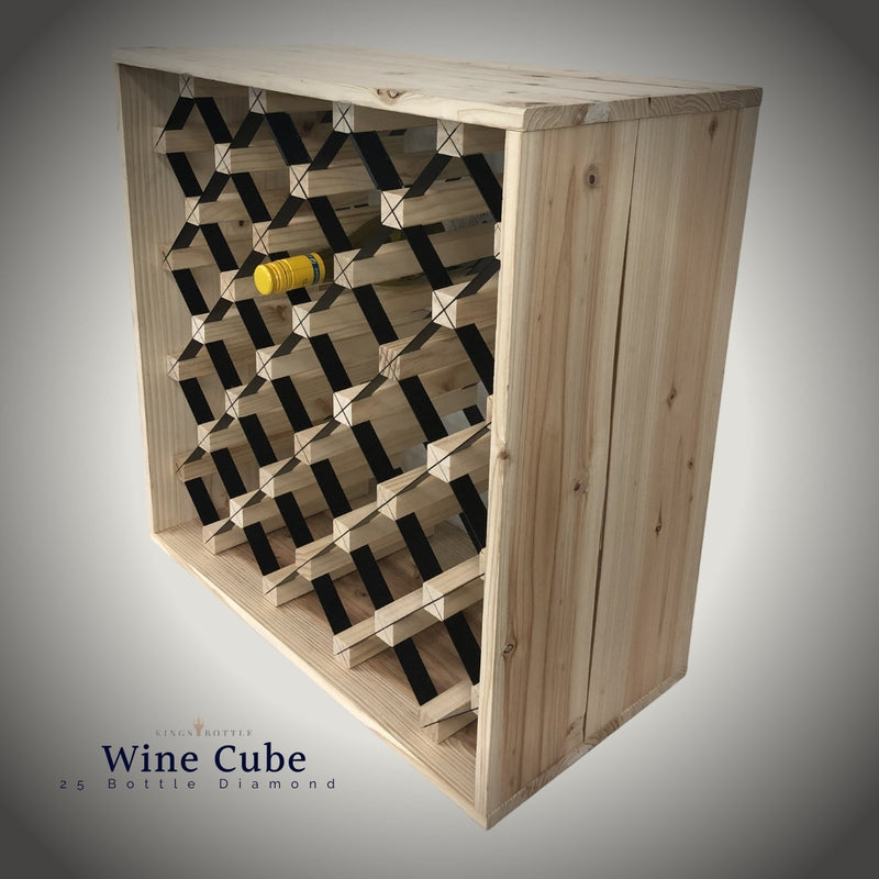 KingsBottle 25 Bottle Diamond Cube Wine Rack WCD25B15T