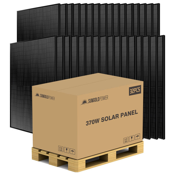 SunGoldPower 370W MONO BLACK PERC SOLAR PANEL FULL PALLET (32 PANELS) UL61730 SG-370WMBx32