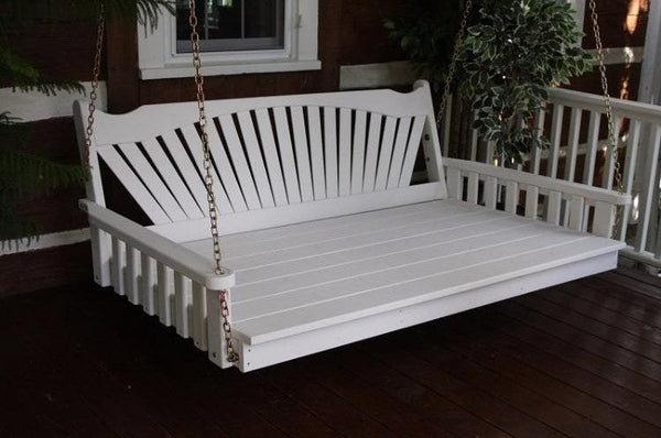 A&L Furniture Co. Amish-Made Pine Fanback Swing Beds AL431