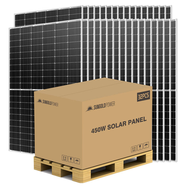 SunGoldPower 450W MONO PERC SOLAR PANEL FULL PALLET (32 PANELS) UL61730 SP-450WMx32