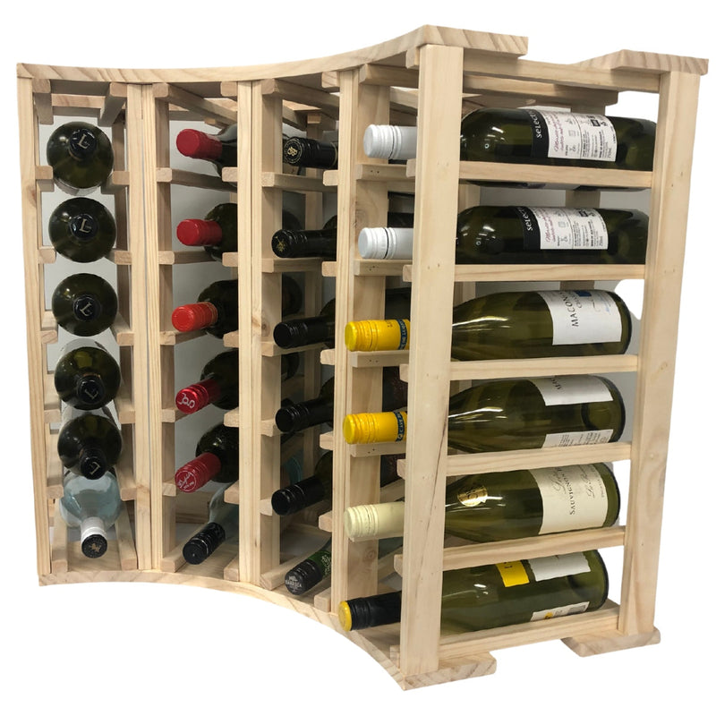 KingsBottle 4 Column 24 Bottle Curved Corner Wine Cube WCC24N15T