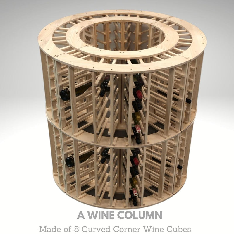 KingsBottle 4 Column 24 Bottle Curved Corner Wine Cube WCC24N15T