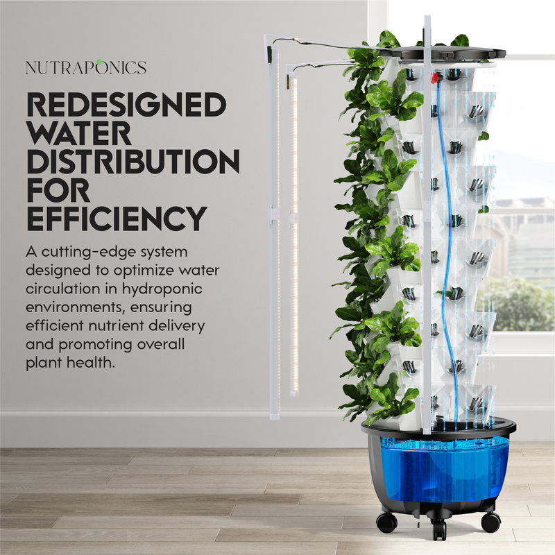 Nutraponics Indoor Hydroponic Growing System – Pro Tower Garden with LED Grow Lights – 80 Pots