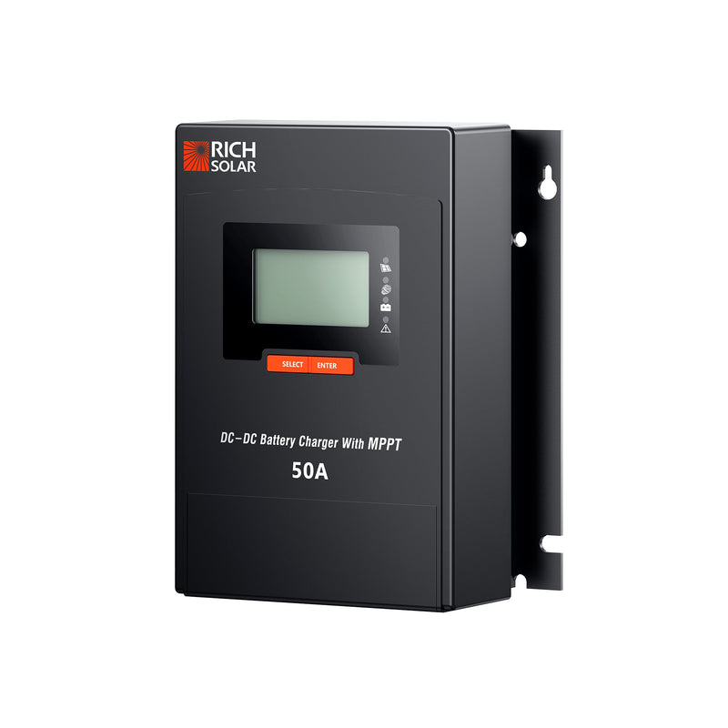 Rich Solar BRAVO 50 DC | 50 Amp DC-DC Solar Charge Controller with MPPT | Premium 50A 12V/24V DC-DC Solar Controller with MPPT for RVs, Trailers, Campers, Vans, Boats, Off-Grid |