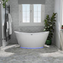 Empava 59" Freestanding Soaking LED Tub with Center Drain EMPV-59FT1518LED