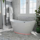 Empava 59" Freestanding Soaking LED Tub with Center Drain EMPV-59FT1518LED