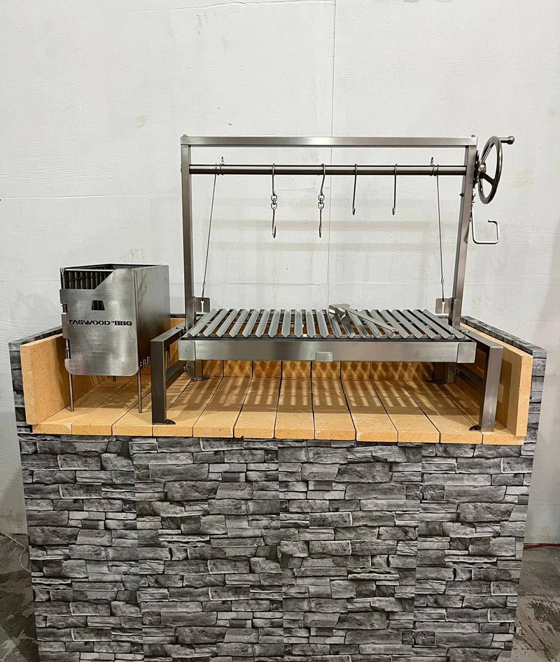 Tagwood BBQ Insert Style Argentine Santa Maria Wood Fire & Charcoal Gaucho Grill without firebricks | BBQ09SS