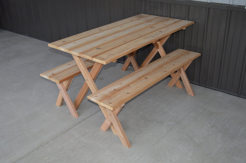 A&L Furniture Co. 5' Amish-Made Cedar Economy Picnic Table AL95C