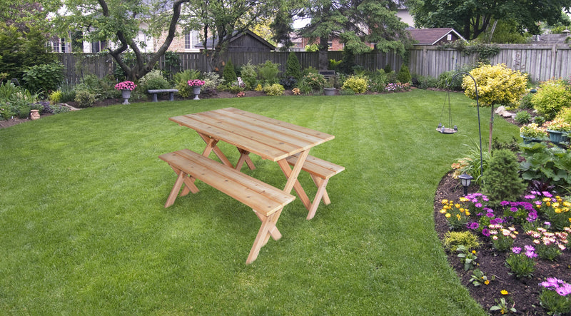 A&L Furniture Co. 5' Amish-Made Cedar Economy Picnic Table AL95C