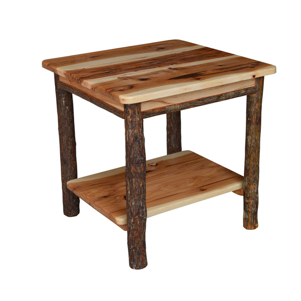 A&L Furniture Co. Hickory Solid Wood End Table with Shelf AL2830