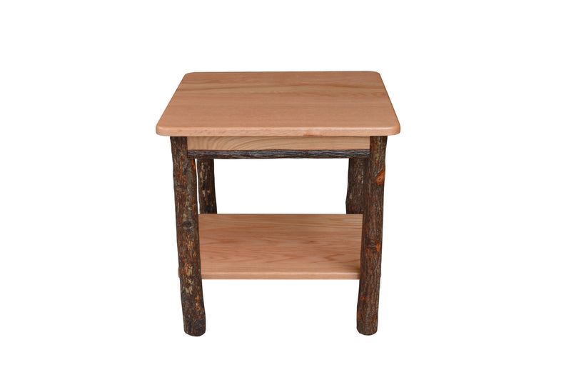 A&L Furniture Co. Hickory Solid Wood End Table with Shelf AL2830