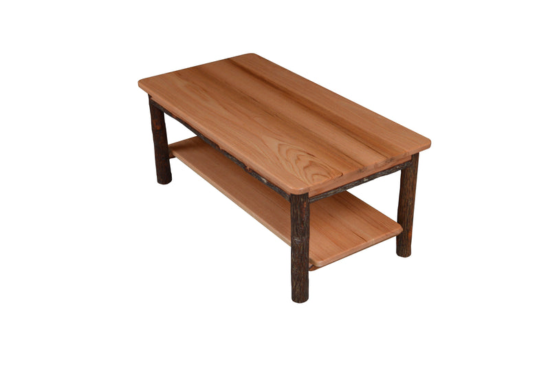 A&L Furniture Co. Hickory Solid Wood Coffee Table with Shelf AL2840