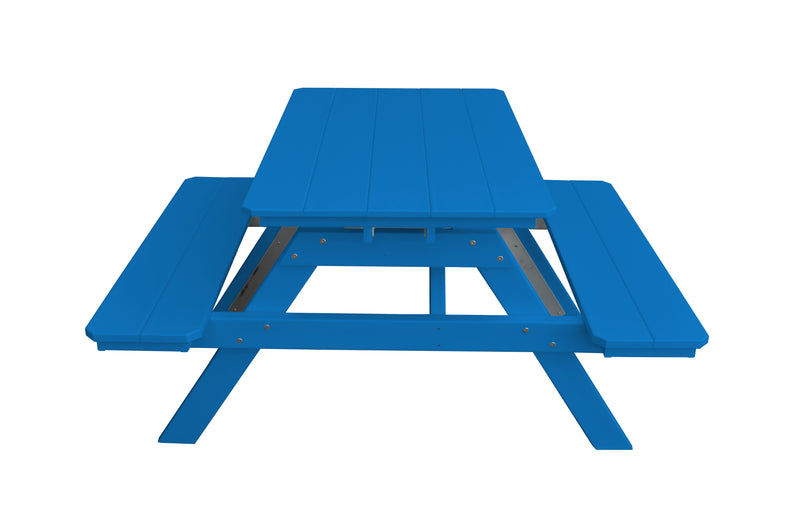 A&L Furniture Co. Amish-Made Poly Picnic Table with Attached Benches AL5300