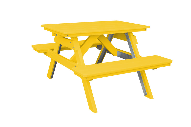 A&L Furniture Co. Amish-Made Poly Picnic Table with Attached Benches AL5300