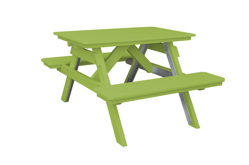 A&L Furniture Co. Amish-Made Poly Picnic Table with Attached Benches AL5300