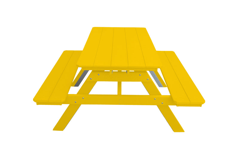 A&L Furniture Co. Amish-Made Poly Picnic Table with Attached Benches AL5300