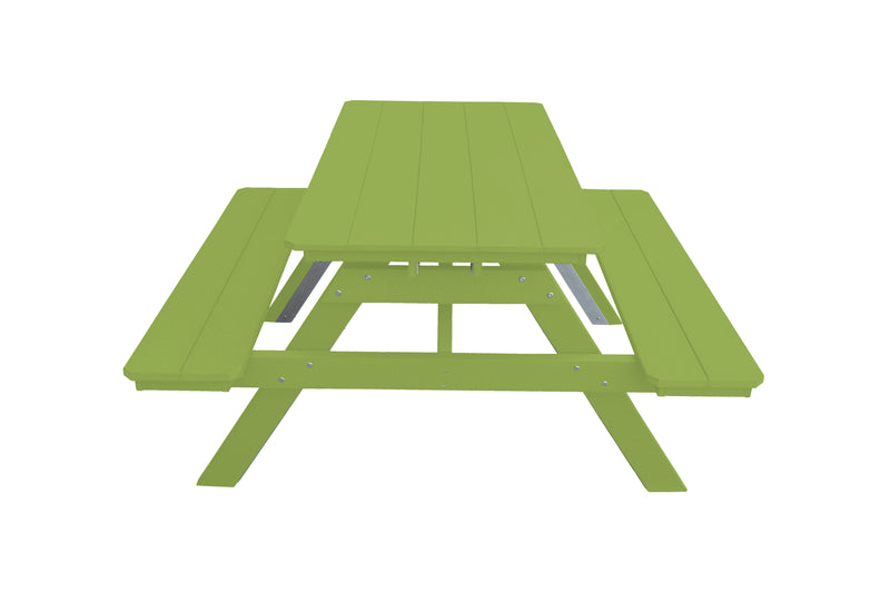 A&L Furniture Co. Amish-Made Poly Picnic Table with Attached Benches AL5300