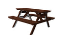 A&L Furniture Co. Amish-Made Poly Picnic Table with Attached Benches AL5300