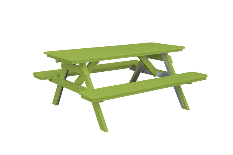 A&L Furniture Co. Amish-Made Poly Picnic Table with Attached Benches AL5300