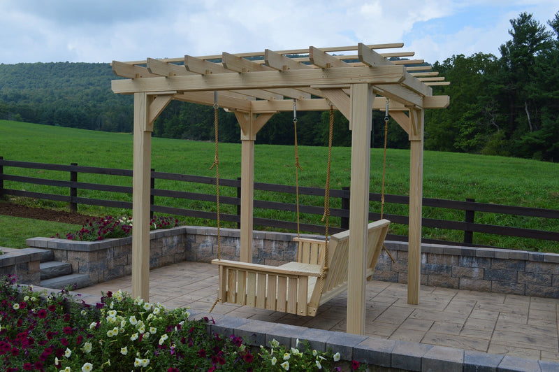 A&L Furniture Co. Amish-Made Bradford Pergola with Wingate Swingbed 791PT - 785PT - Upgrade-to-Rope - 1009 x 2