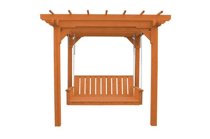 A&L Furniture Co. Amish-Made Bradford Pergola with Wingate Swingbed 791PT - 785PT - Upgrade-to-Rope - 1009 x 2