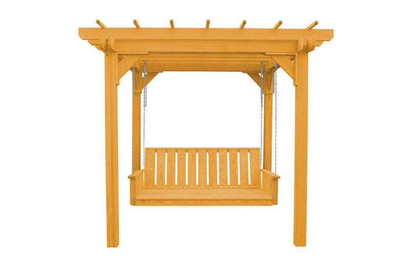 A&L Furniture Co. Amish-Made Bradford Pergola with Wingate Swingbed 791PT - 785PT - Upgrade-to-Rope - 1009 x 2