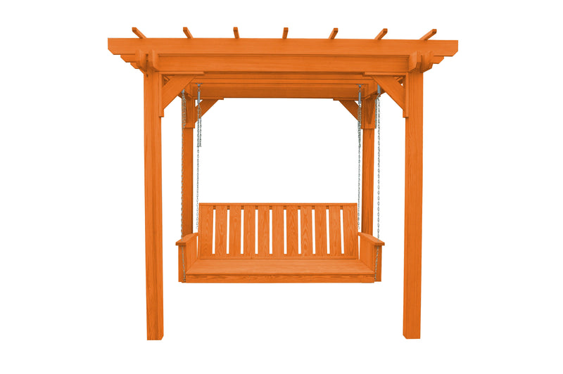 A&L Furniture Co. Amish-Made Bradford Pergola with Wingate Swingbed 791PT - 785PT - Upgrade-to-Rope - 1009 x 2