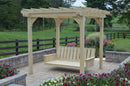 A&L Furniture Co. Amish-Made Bradford Pergola with Wingate Swingbed 791PT - 785PT - Upgrade-to-Rope - 1009 x 2