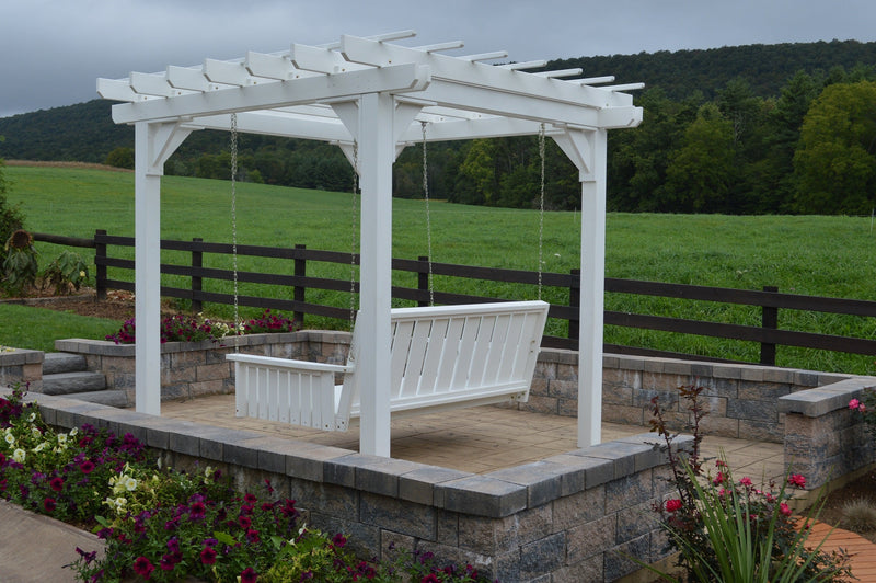 A&L Furniture Co. Amish-Made Bradford Pergola with Wingate Swingbed 791PT - 785PT - Upgrade-to-Rope - 1009 x 2