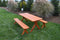 A&L Furniture Co. Cross-Legged Amish-Made Spruce Picnic Tables with Benches AL91