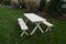 A&L Furniture Co. Cross-Legged Amish-Made Spruce Picnic Tables with Benches AL91