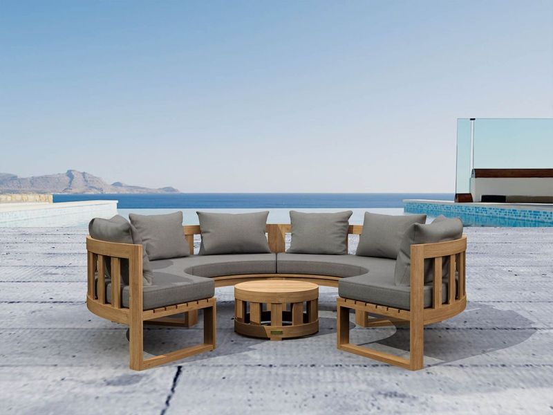 Anderson Teak SET-810 Circular Modular Deep Seating Set SET-810