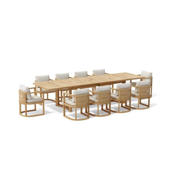 Anderson Teak SET-224 11-pc Junus Extension Dining Table Set SET-224