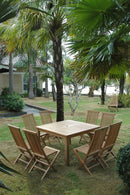 Anderson Teak Windsor Classic Chair 9-Pieces Folding Dining Set Set-104B